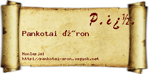 Pankotai Áron névjegykártya